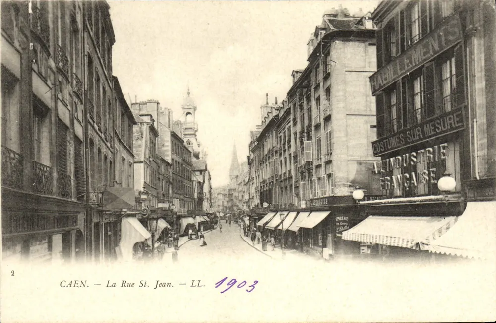 CAEN — A Rua Saint-Jean — LL. — 1903 - Frente