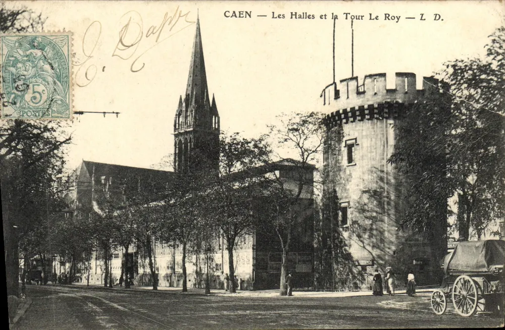 CAEN — Les Halles y la Tour Le Roy — L. D. - Anverso