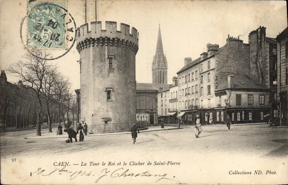 CAEN — Die Königsturm und der Turm von Saint-Pierre — Sammlung ND. Foto n°97 - Vorderseite
