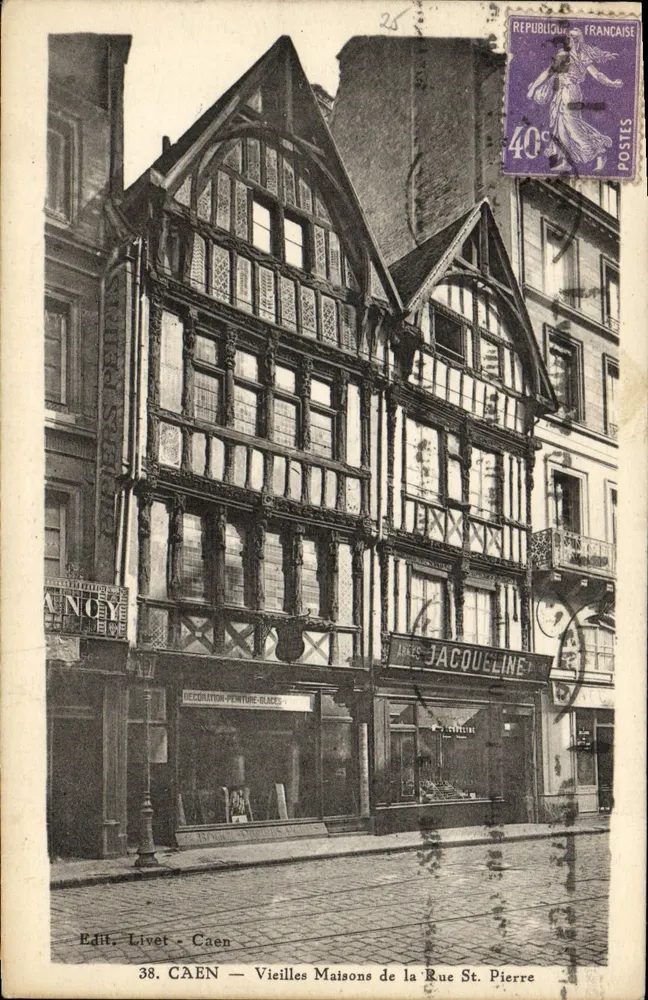Caen — Alte Häuser der Rue St. Pierre — Verlag Livet - Vorderseite