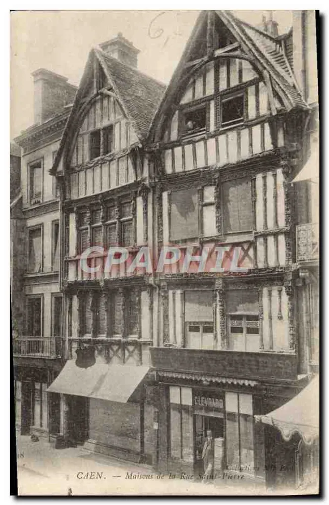 CAEN. — Casas da Rue Saint-Pierre — Editor Clevrard - Frente