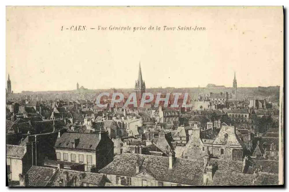 Caen — Vue Générale prise de la Tour Saint-Jean — Éditeur non identifié, n° de série 1 - Recto