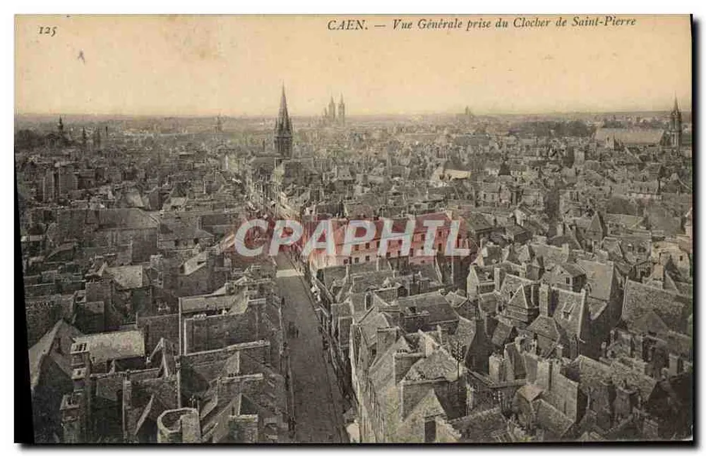 Caen — Vue Générale prise du Clocher de Saint-Pierre — Éditeur non identifié, n° 125 - Recto