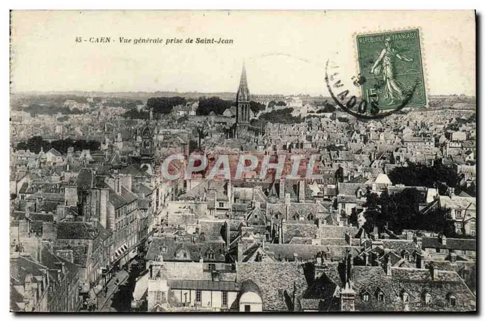 CAEN - Vista geral tirada de Saint-Jean — editor desconhecido, n° 45 - Frente