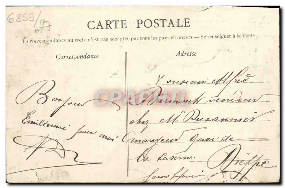 CAEN - Quartel Hamelin e praça Alexandre-III — Coleção AP - Verso