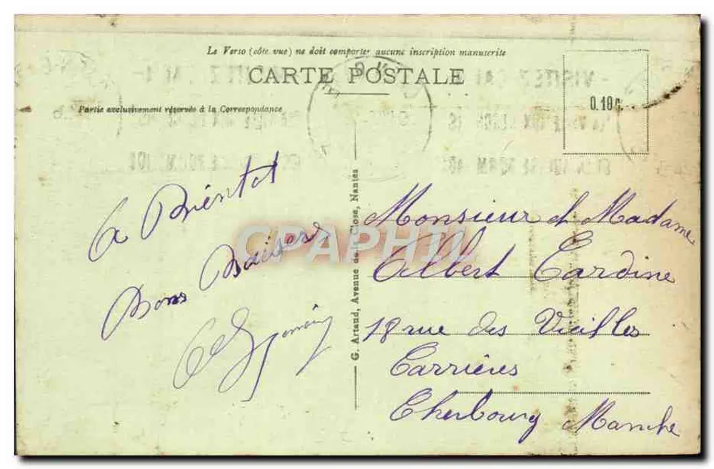 CAEN - Het Kasteel - Invoer - Brug Levis — onbekende uitgever, n°8 - Achterkant