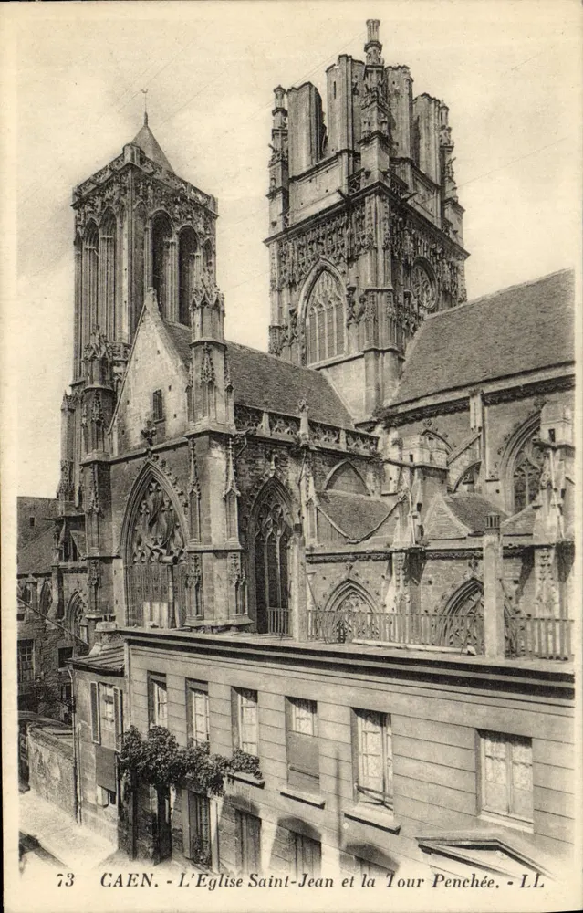Caen - L'Église Saint-Jean et la Tour Penchée - LL - Recto