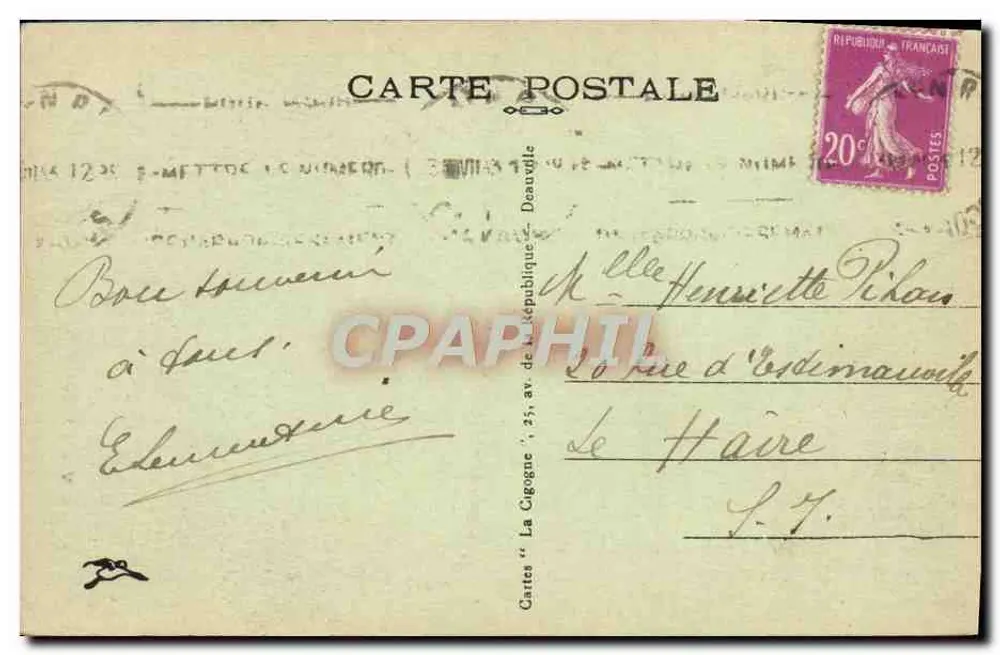 Caen — A Igreja de São Pedro — Editora Cartes 'La Cigogne' - Verso