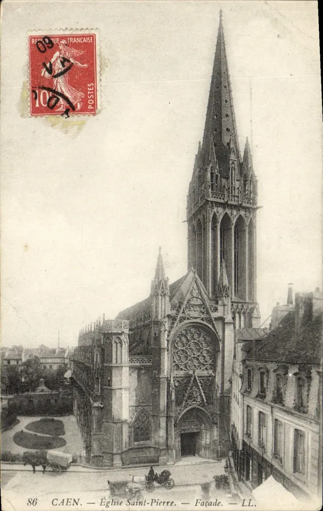 Caen — Église Saint-Pierre — Façade — LL. — Éditeur LL. — N° 86 - Frente