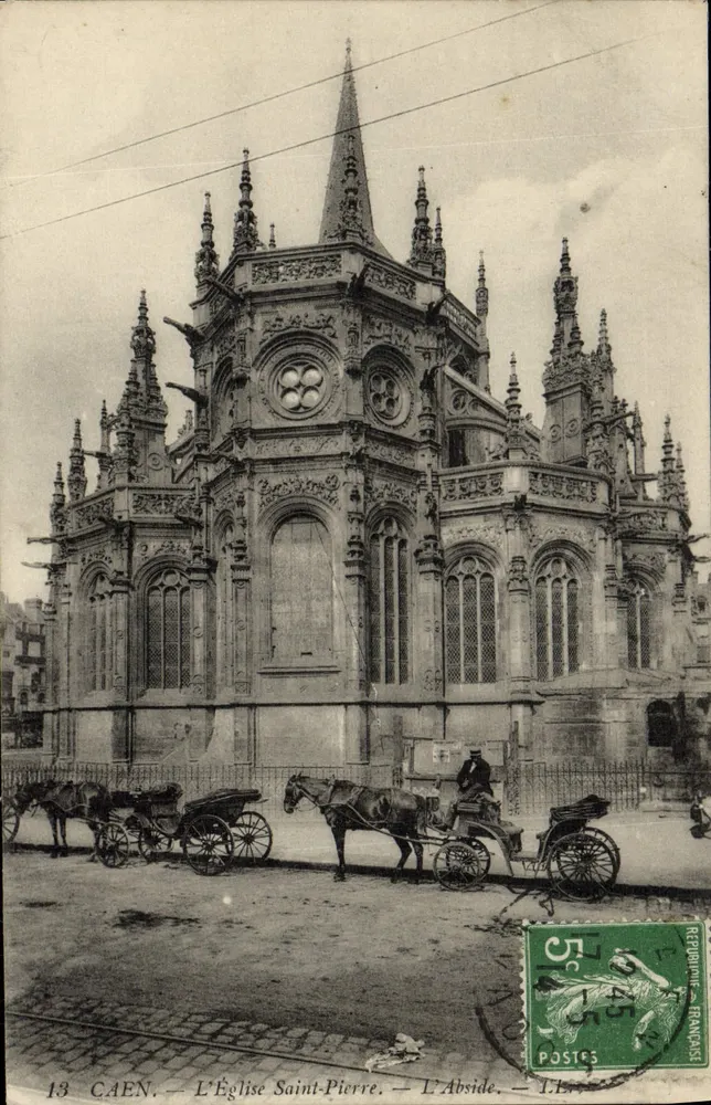 Caen — A Igreja de São Pedro — A Abside — T.L. — Editor: T.L. (Toulouse-Lautrec ?) — N° 13 - Frente