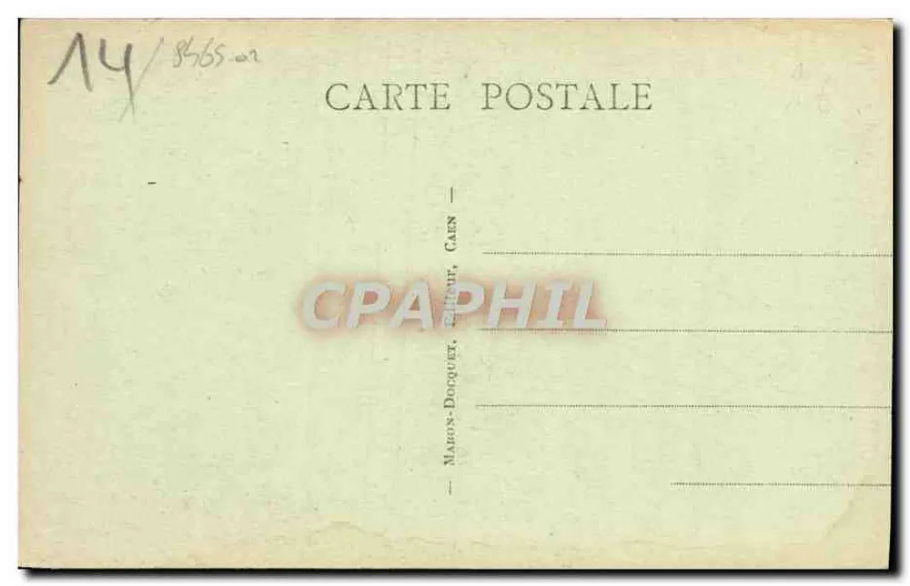 Caen - Igreja de São Salvador — vista da torre e do campanário gótico — editor M. Dorquet, Caen, n° 100 - Verso