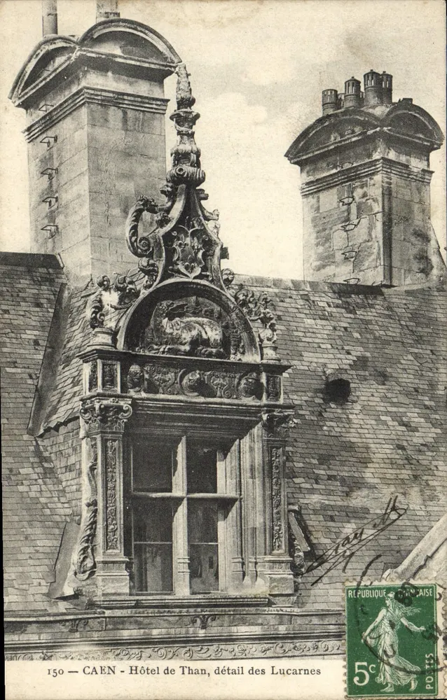CAEN — Hôtel de Than, Detail der Lucarnes — unbekannter Verlag, Nr. 150 - Vorderseite