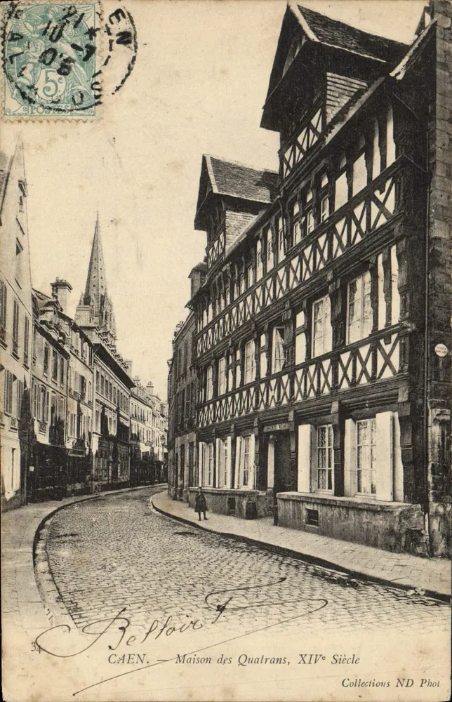 Caen — Casa dos Quatrans, Século XIV — Collections ND Phot - Frente
