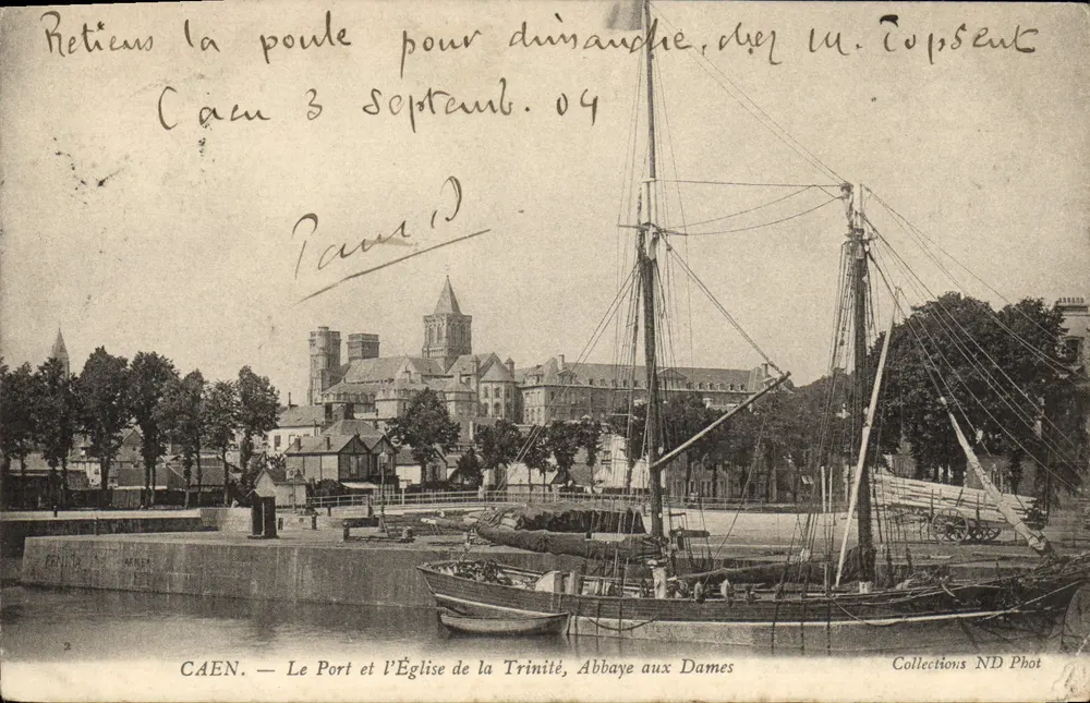 Caen — Der Hafen und die Kirche der Dreifaltigkeit, Abbaye aux Dames — Collections ND Phot - Vorderseite