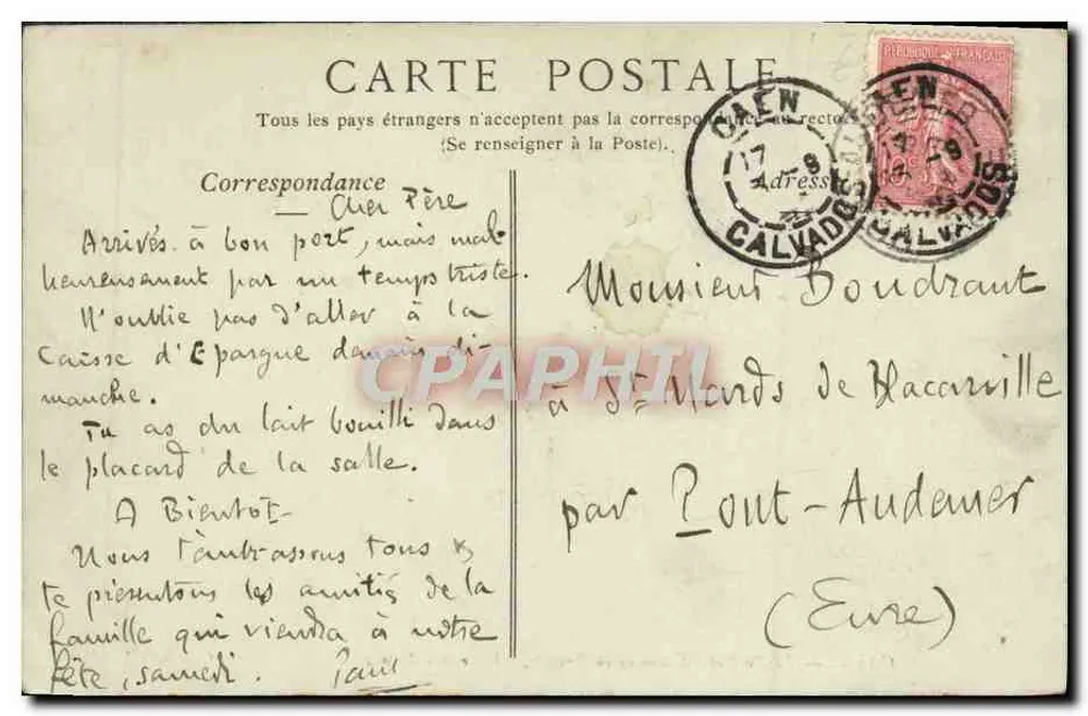 Caen — Der Hafen und die Kirche der Dreifaltigkeit, Abbaye aux Dames — Collections ND Phot - Rückseite