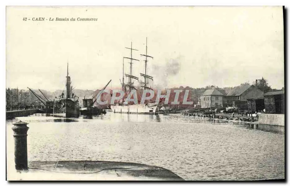 CAEN - O Bassin do Comércio — carta postal n°42 - Frente