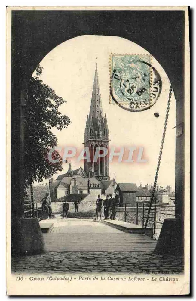 Caen (Calvados) - Tor der Kasernen Lefèvre - Das Schloss - Vorderseite