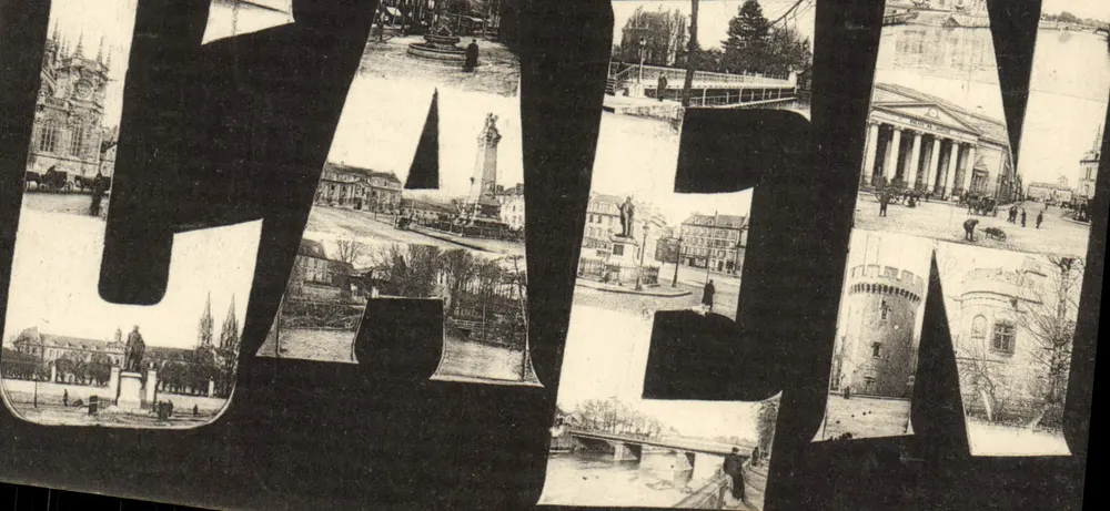 HÉNIN-LÉTANGE — vista panorâmica com letras cortadas — editor não visível - Frente