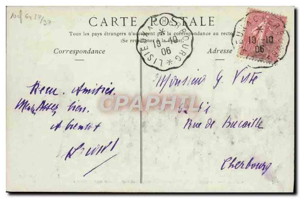 Caen — Ansicht des Lycée, Kirche Saint-Étienne, ehemalige Abtei der Männer — G. W. Chauve N° 147 - Rückseite