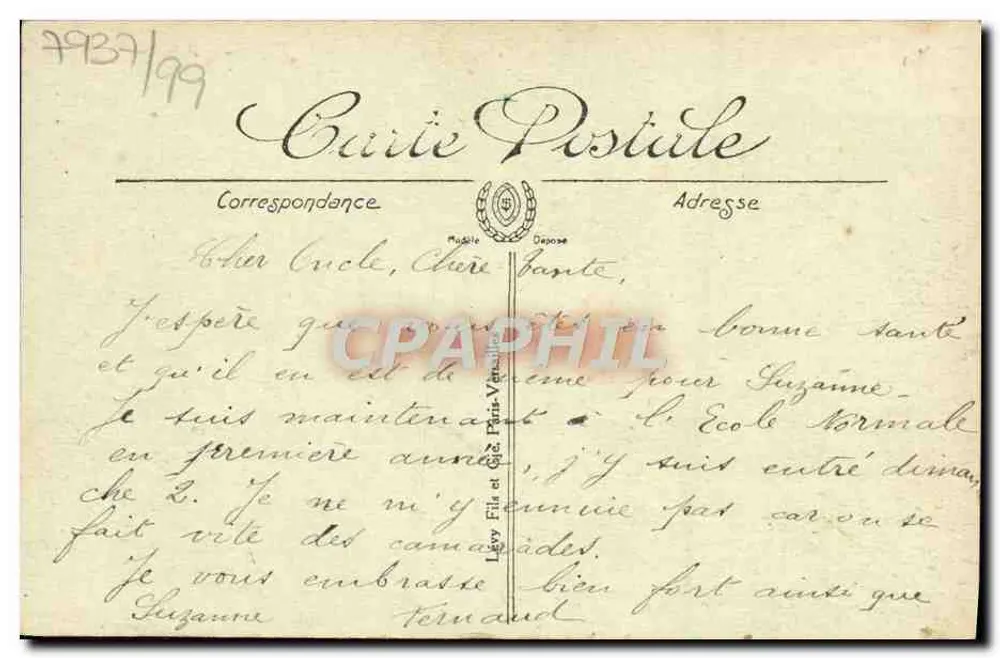 Caen — Escola Normal de Professores — LL - Verso