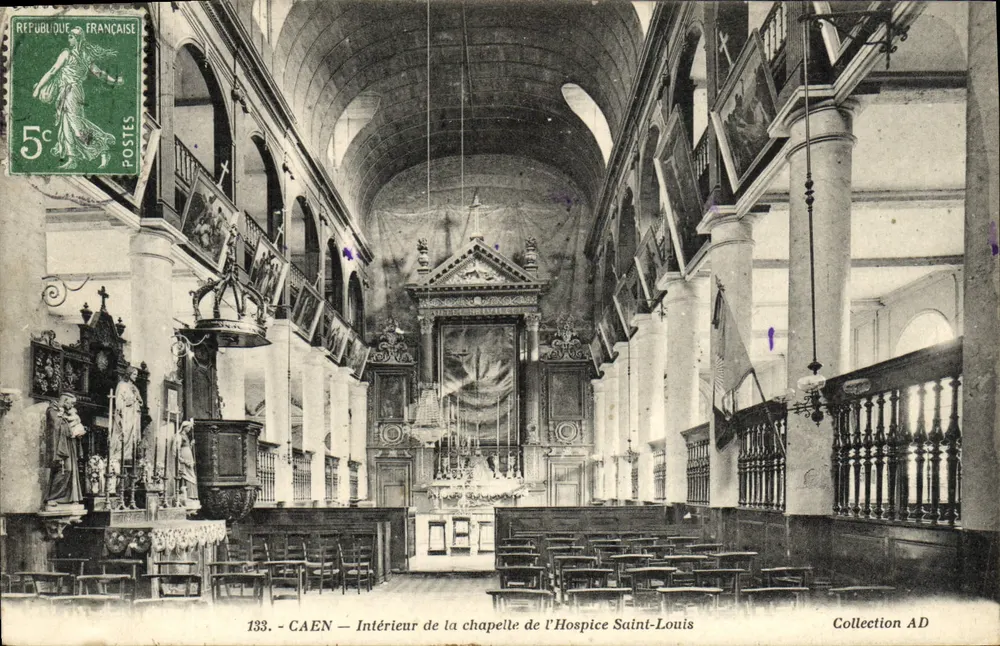 CAEN — Innenansicht der Kapelle des Hospizes Saint-Louis — Sammlung AD - Vorderseite