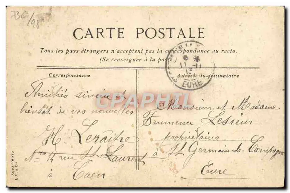 Caen — Église de la Trinité — éditeur L.V. (L. V. & Cie) - Verso