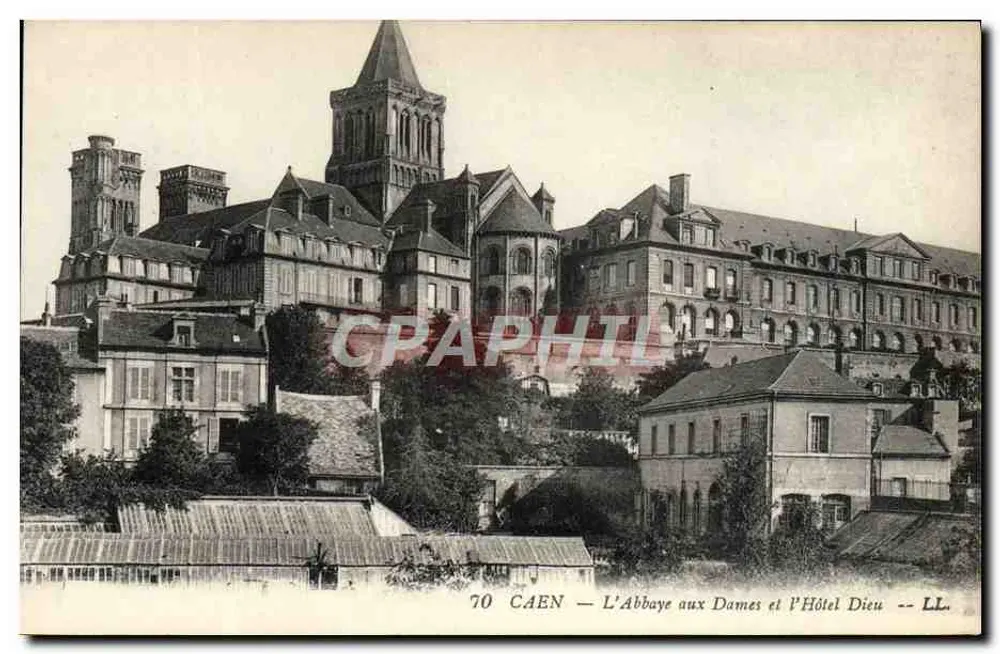 Caen — Ansicht der Abbaye aux Dames und des Hôtel Dieu — LL. - Vorderseite