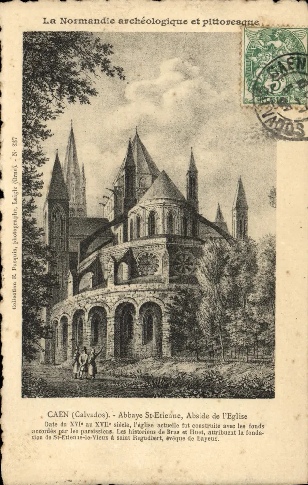 Caen (Calvados) — Abadia Saint-Étienne, abside da igreja — E. Pasquis, Laigle (Orne), N° 837 - Frente