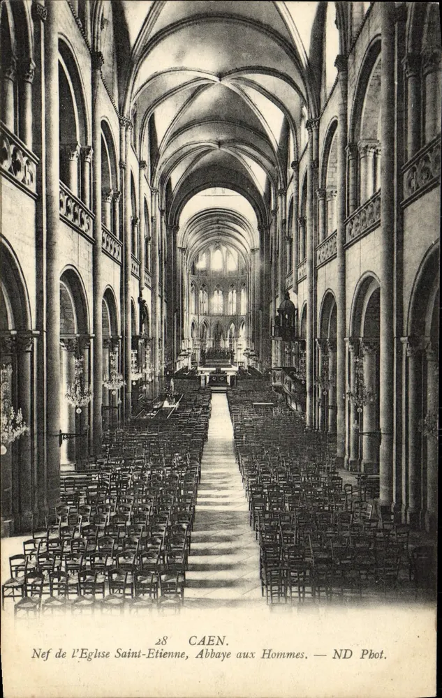 Nave der Kirche Saint-Étienne, Abbaye aux Hommes — CAEN — ND Phot. - Vorderseite