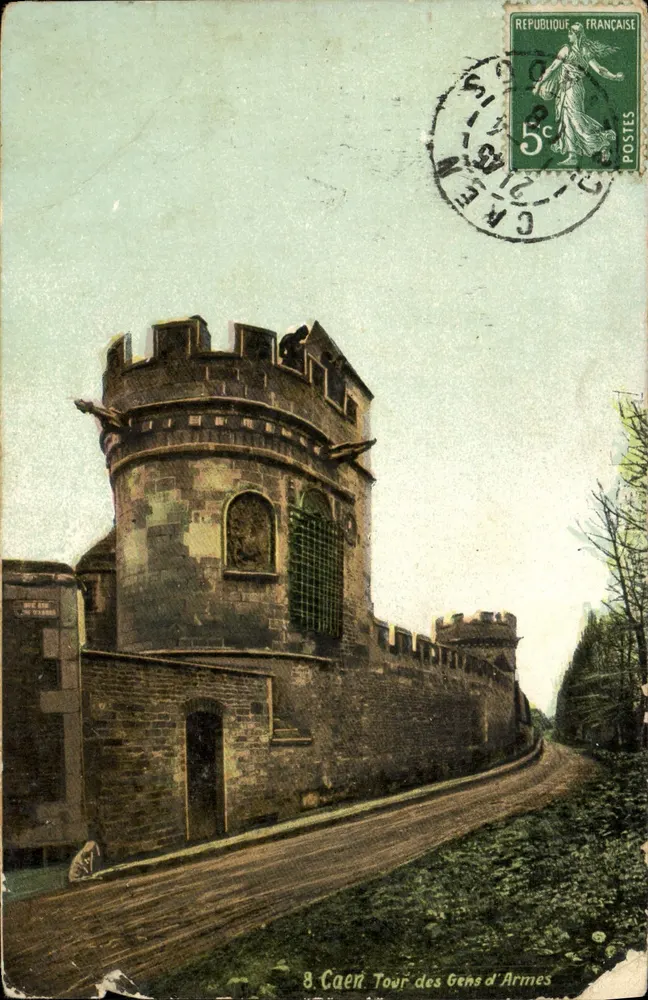 Caen — Tour des Gens d'Armes — éditeur H. V. A. L. E. P. T. O. (imprimé en bas) - Frente