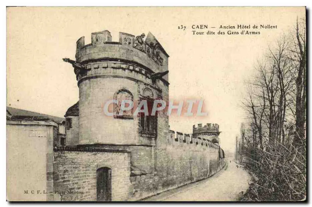 CAEN — Ehemaliges Hotel de Nollent — Turm genannt der Gens d'Armes - Vorderseite