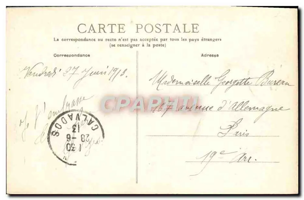 Caen — Alte Häuser der Rue St-Pierre — Verlag P. R. Nr. 63 - Rückseite