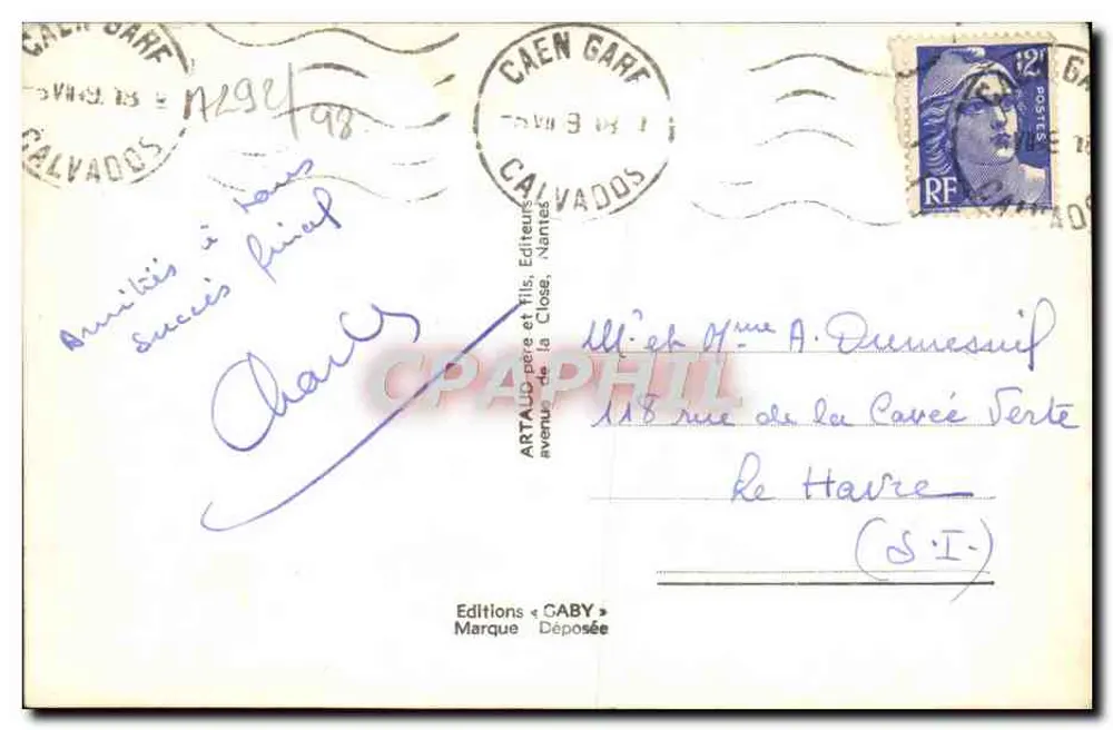 CAEN — Altes Saint-Gilles — Ruinen der alten Kirche — Éditions Caby - Rückseite