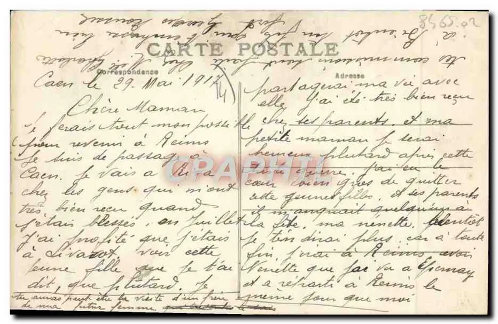 CAEN-Aviation - Auf der Place Saint-Sauveur — 1910 — Verlag: Collection A. B., Caen - Rückseite