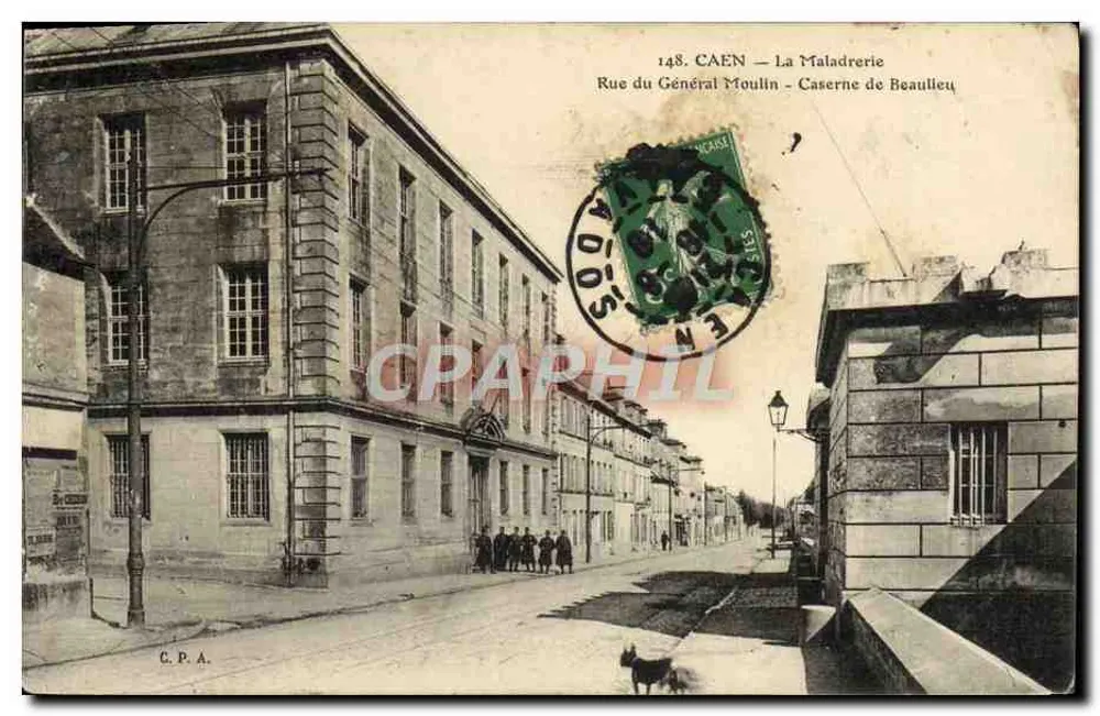 CAEN — La Maladrerie — Rue du Général Moulin — Caserne de Beaulieu, Verlag C.P.A. n°148 - Vorderseite