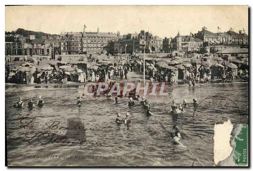 TROUVILLE-SUR-MER — Die Strandpromenade zur Badezeit — ND Phot - Vorderseite