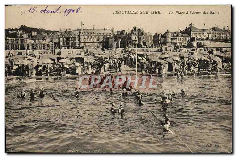 Trouville-sur-Mer — Die Strandpromenade zur Badezeit — ND Phot - Vorderseite