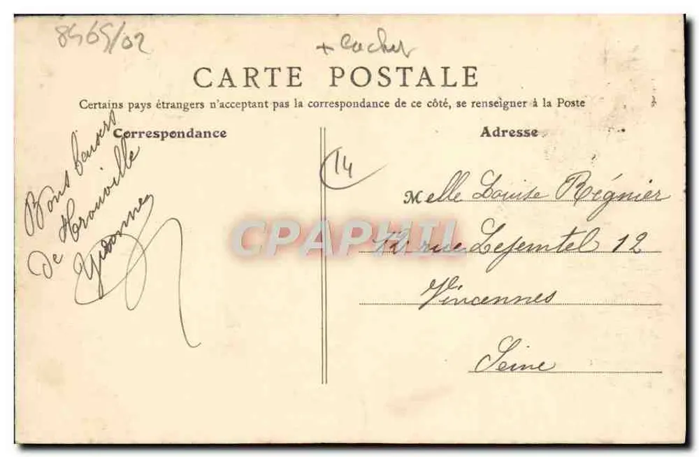 Trouville (Calvados) - Píer do Haure — B. F., Paris - Verso