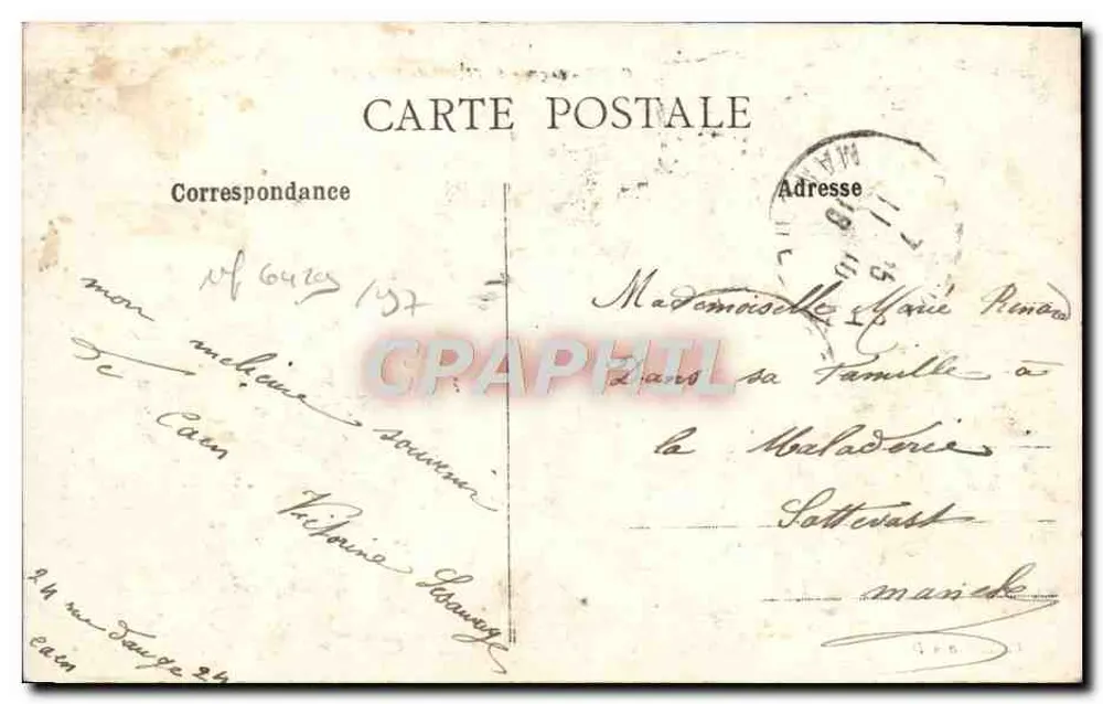 CAEN - Fachada do Hôtel de Ville — Coleção A.D. - Verso