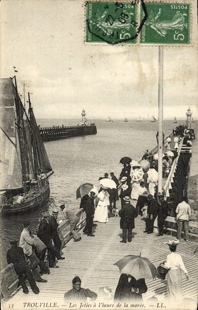 Trouville — Die Mole zur Gezeitenzeit — LL, Nr. 53 - Vorderseite