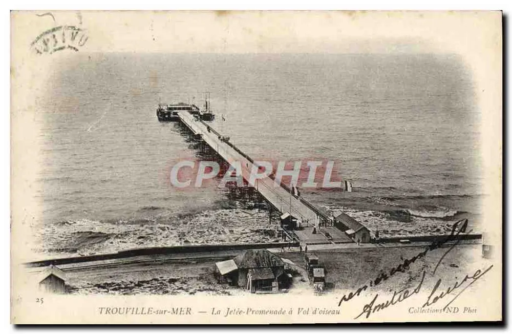 TROUVILLE-sur-MER — Die Mole-Promenade aus der Vogelperspektive — Sammlung ND Phot - Vorderseite