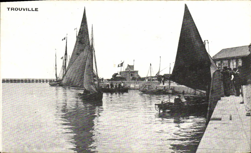 Trouville — Porto com barcos a vela — editor não visível - Frente