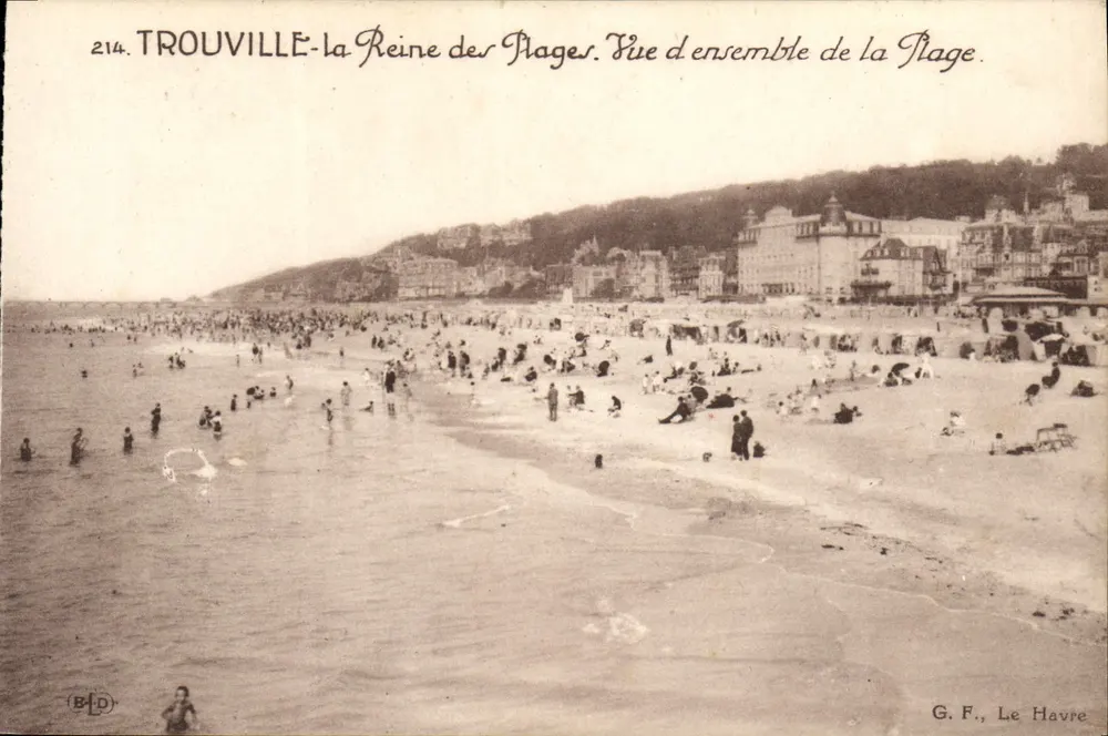 Trouville - Die Königin der Strände — Übersicht der Strand — G. F., Le Havre - Vorderseite