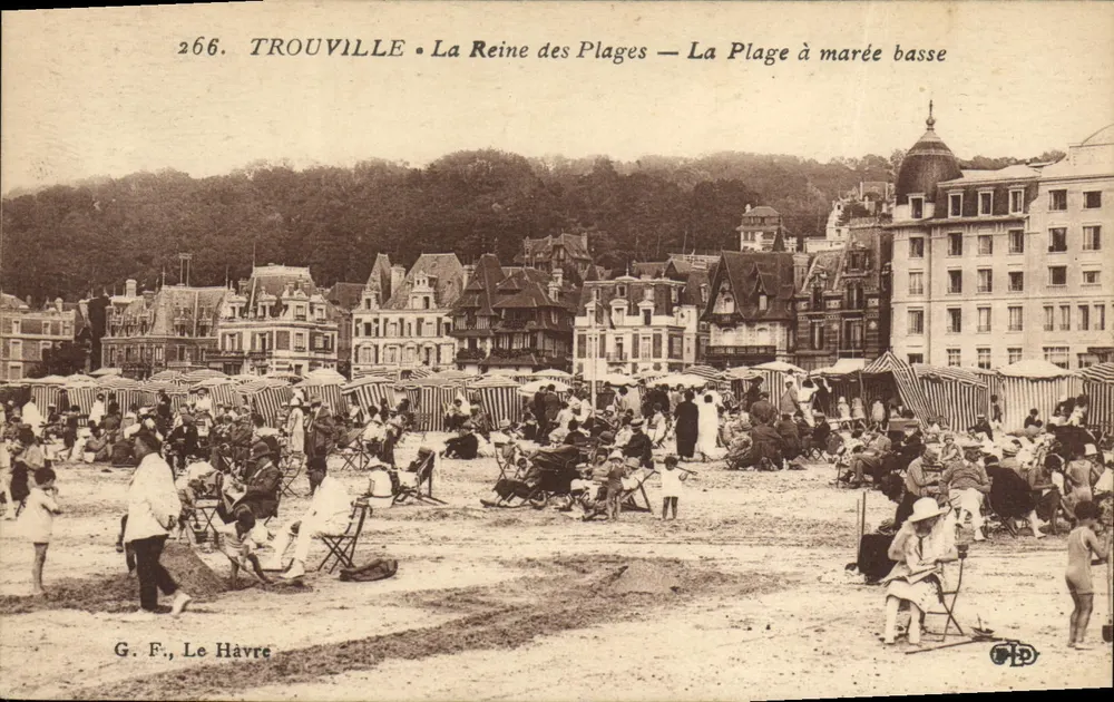 Trouville — Die Königin der Strände — Die Strände bei Ebbe — G. F., Le Havre - Vorderseite