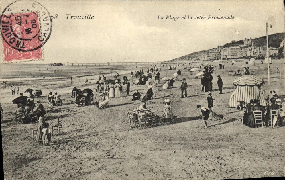 Trouville — Die Strandpromenade und der Pier — Französische Reproduktion 58 - Vorderseite