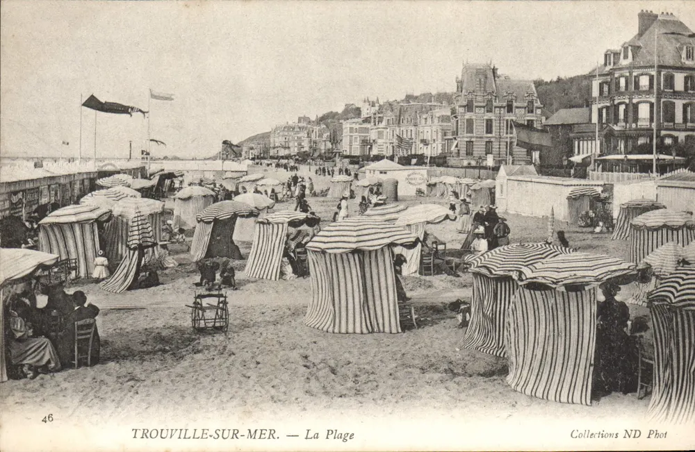 TROUVILLE-SUR-MER — A Praia — Collections ND Phot n°46 - Frente