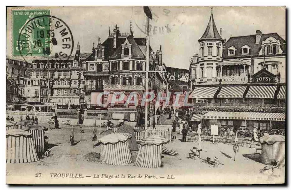 TROUVILLE — Die Strandpromenade und die Rue de Paris — LL - Vorderseite