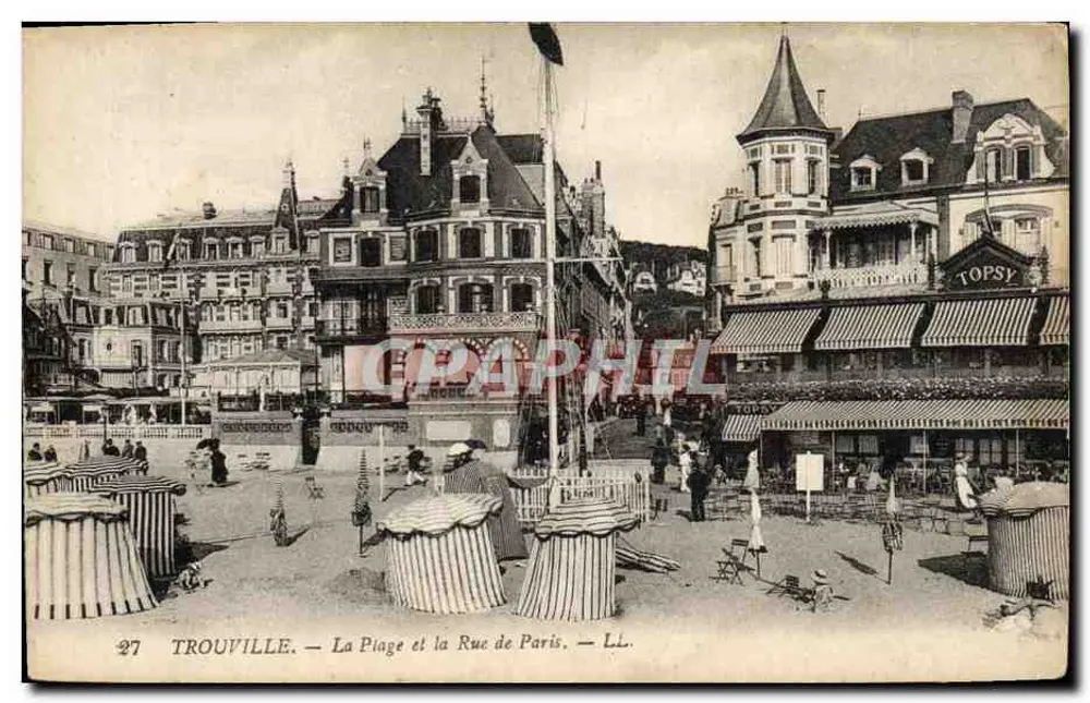 Trouville — Die Strandpromenade und Rue de Paris — LL. n°27 - Vorderseite