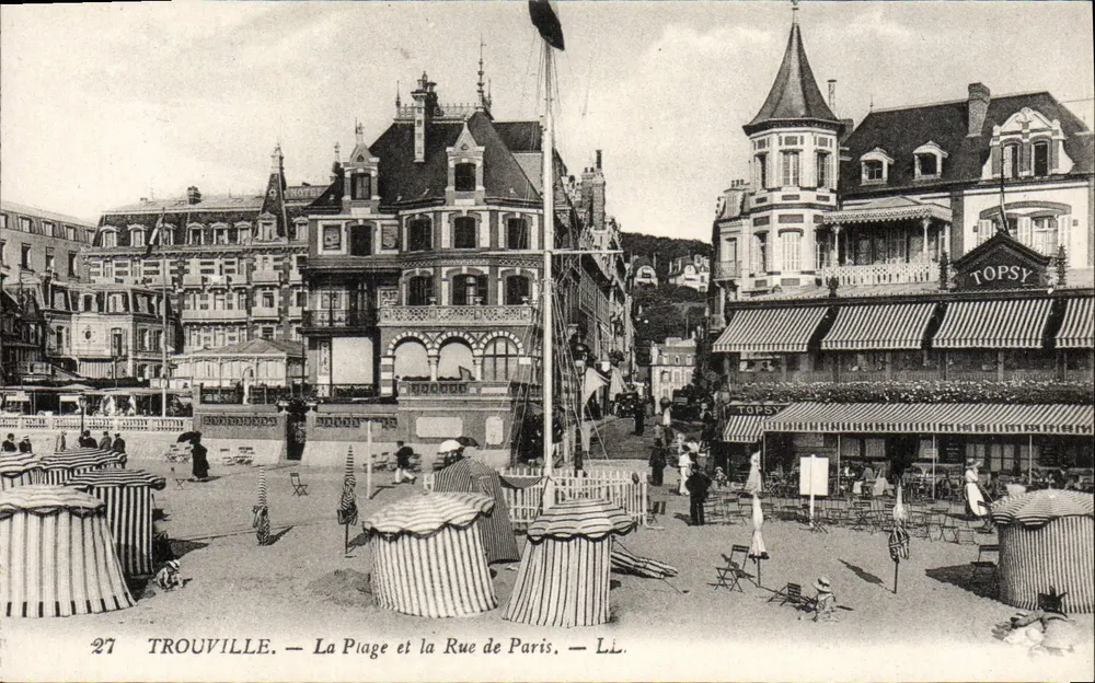Trouville — Die Strandpromenade und die Rue de Paris — LL. n°27 - Vorderseite