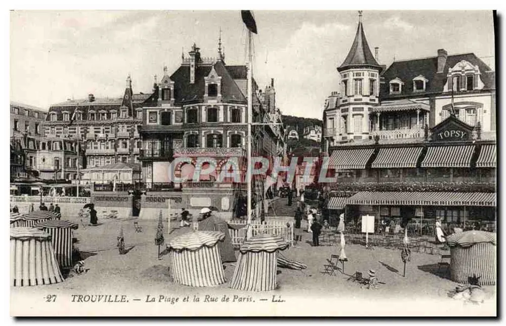 Trouville — Die Strandpromenade und die Rue de Paris — LL. n°27 - Vorderseite